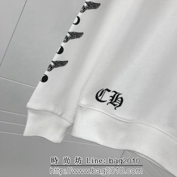 Chrome hearts 克羅心 18ss秋冬新款 梵文印花圖案 加絨加厚圓領套頭衛衣 情侶款 ydi1303
